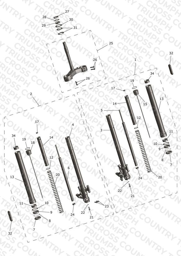 Front Forks & Lower Yoke Assy