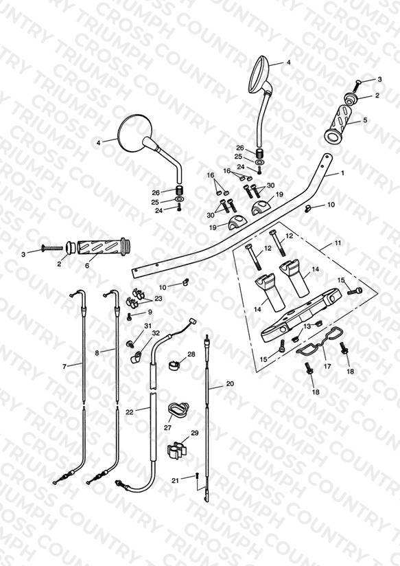 Handlebars, Top Yoke, Cables & Mirrors > 469050