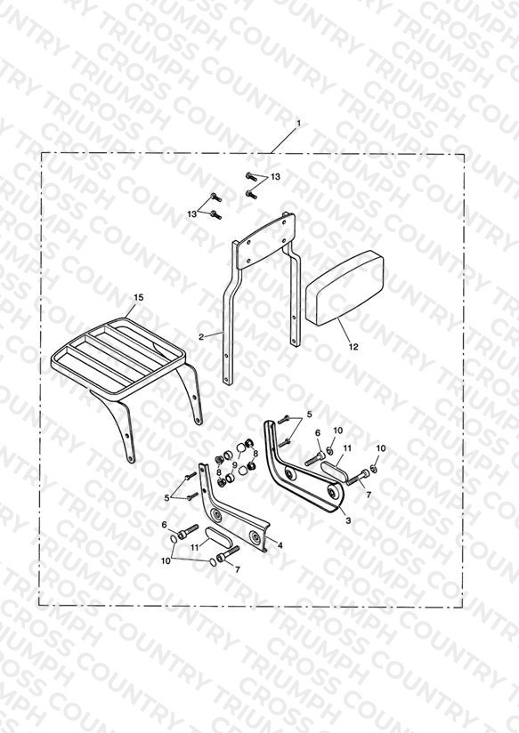 Passenger Backrest Tall + Luggage Rack Kit