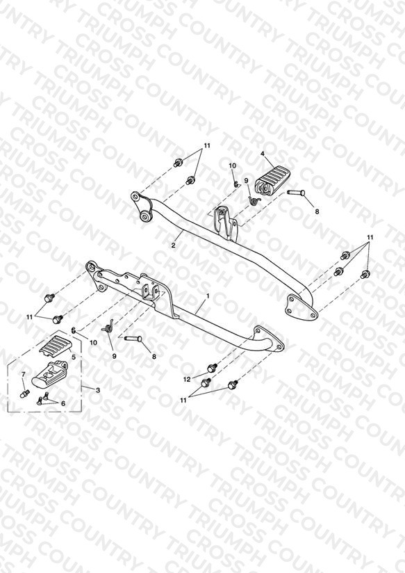 Front Footrests & Mountings - Roadster