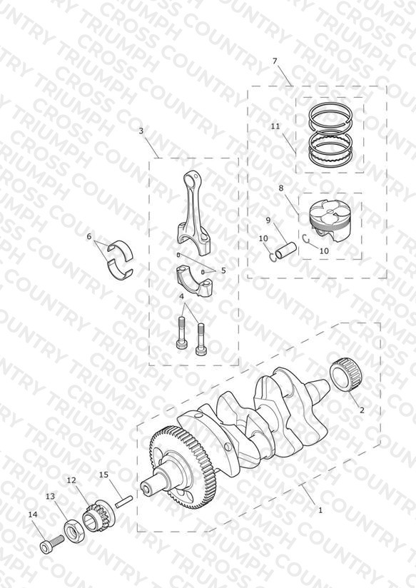 Crankshaft, Connecting Rods, Pistons & Liners