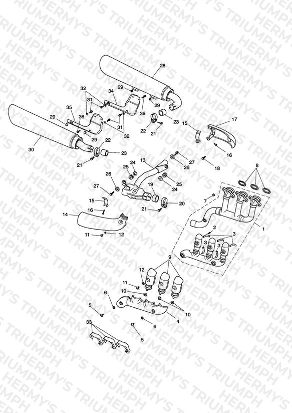 Exhaust System - Rocket III Roadster only
