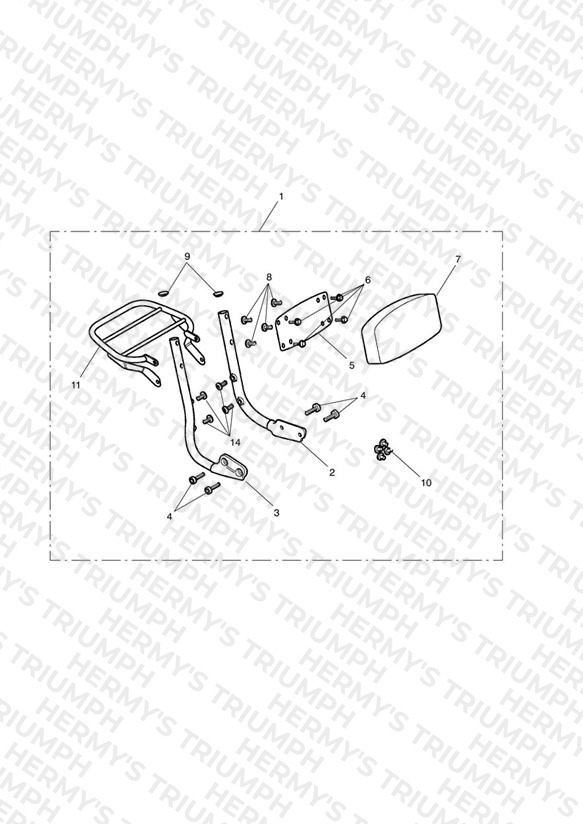 Passenger Backrest/Luggage Rack Mk 3