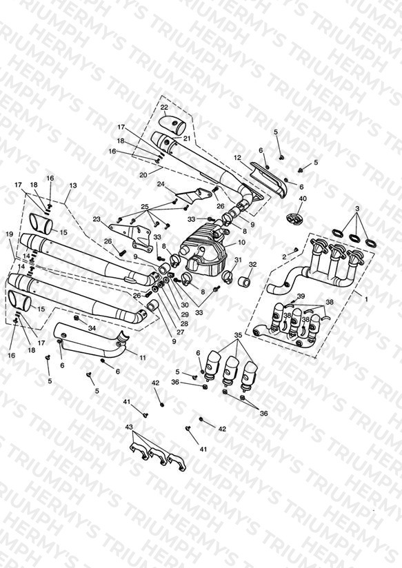Exhaust System - Rocket III Classic only (inc. Special Edition)