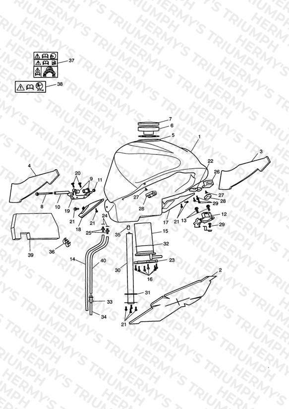 Fuel Tank & Fittings >340147 (Non ABS) >340226 (ABS Version)