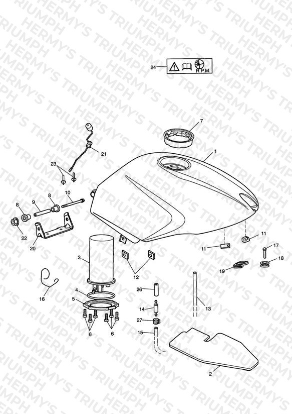 Fuel Tank/Fuel Pump/Fittings 305060> Jet Blk/Neon Blue; 305223> Roulette Green; 305252> Fusion White